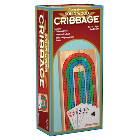 Pressman Cribbage Board Game with Cards 181006